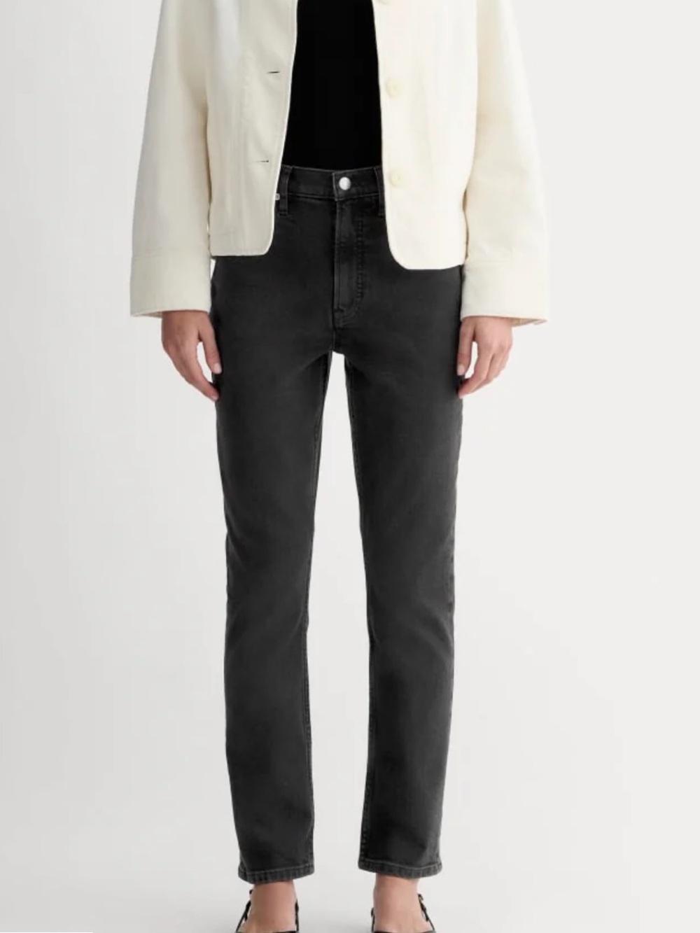 NWT Everlane Original Cheeky Washed Black High-Rise Jeans